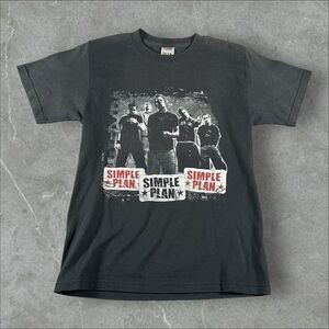 Vintage Simple Plan Shirt Men Small Black 2004 Y2K Pop Punk Band Tee Emo US Tour